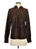 Foxcroft Animal Print Brown Long Sleeve Blouse Size S - photo 1