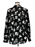 Time and Tru 100% Polyester Floral Black Long Sleeve Blouse Size XL - photo 2