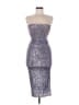 Nookie Metallic Silver Purple Cocktail Dress Size S - photo 1