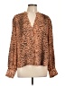 Brochu Walker Animal Print Brown Long Sleeve Blouse Size L - photo 1