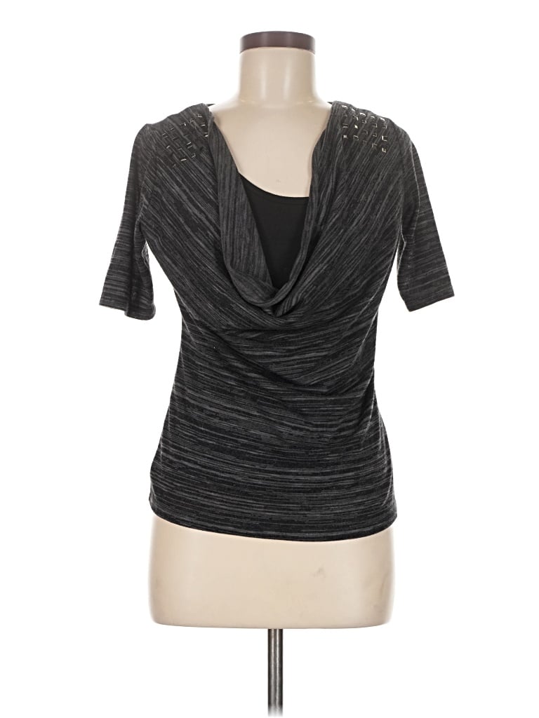 Pre-owned Bongo Short Sleeve Top Gray Cowl Neck Tops