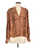 Brochu Walker Animal Print Brown Long Sleeve Blouse Size M - photo 1