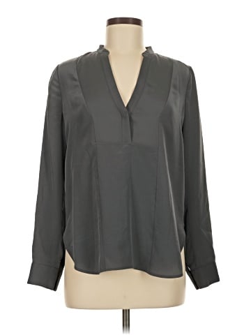 Vince. Long Sleeve Silk Top (view 1)