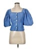 Sandro Blue 3/4 Sleeve Blouse Size Med (2) - photo 1