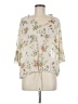 DR2 100% Polyester Floral Ivory 3/4 Sleeve Blouse Size M - photo 1