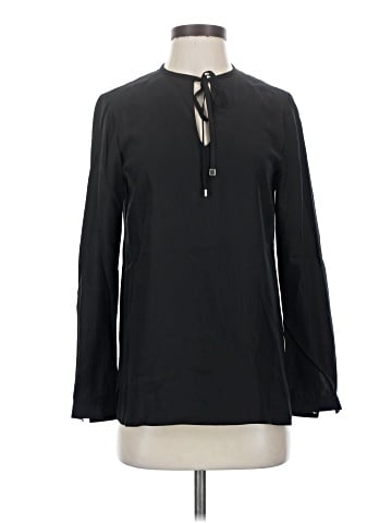 Lafayette 148 New York Long Sleeve Silk Top (view 1)