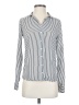 Express Outlet Stripes Silver Long Sleeve Blouse Size XS - photo 1