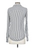 Express Outlet Stripes Silver Long Sleeve Blouse Size XS - photo 2