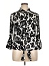 Eclair 100% Polyester Animal Print Silver 3/4 Sleeve Blouse Size XL - photo 1