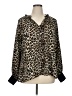 Laundry by Shelli Segal 100% Polyester Animal Print Brown Long Sleeve Blouse Size XL - photo 1