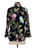 Ann Taylor 100% Polyester Floral Black 3/4 Sleeve Blouse Size S - photo 2