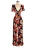 Lulus 100% Rayon Floral Red Orange Jumpsuit Size XS - photo 1