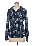 Love Potion 100% Polyester Plaid Blue Long Sleeve Blouse Size M - photo 1