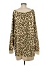 Free People 100% Cotton Animal Print Tan Pullover Sweater Size M - photo 2