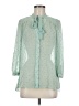 Elle Polka Dots Green 3/4 Sleeve Blouse Size M - photo 1