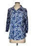 Unbranded Print Blue 3/4 Sleeve Blouse Size S - photo 1