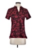 Nike 100% Polyester Burgundy Short Sleeve Blouse Size S - photo 1