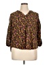 Torrid Brown 3/4 Sleeve Blouse Size 1X Plus (1) - photo 1