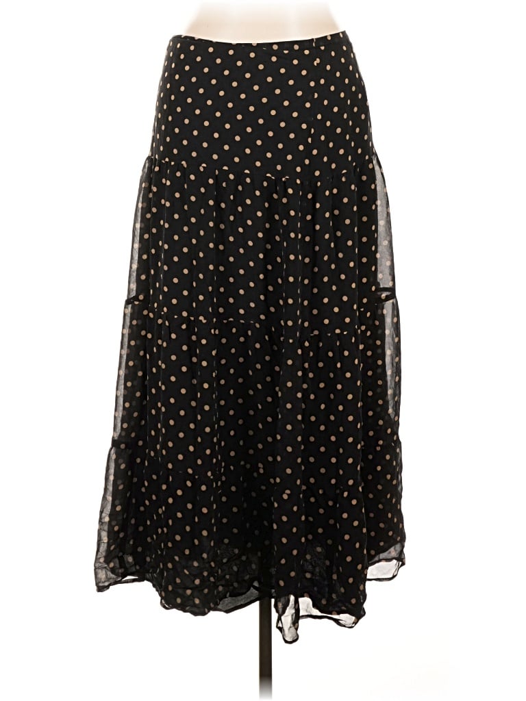 Pre-owned Boston Proper Silk Skirt In Black