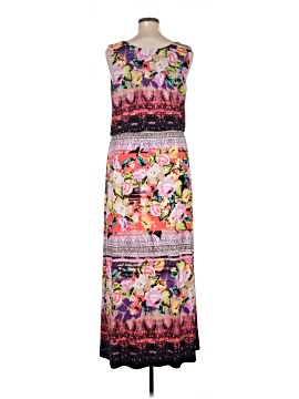 chinese dress ladies Emma & Michele V-Neck Sleeveless Tie Waist High-Low Hem Zipper Back Solid  Maxi Scuba Dress