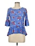 No Comment Blue 3/4 Sleeve Blouse Size M - photo 1