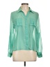 Mine 100% Polyester Color Block Green 3/4 Sleeve Blouse Size L - photo 1
