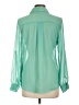 Mine 100% Polyester Color Block Green 3/4 Sleeve Blouse Size L - photo 2