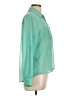Mine 100% Polyester Color Block Green 3/4 Sleeve Blouse Size L - photo 4