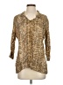 Masai Animal Print Gold 3/4 Sleeve Blouse Size S - photo 1