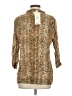 Masai Animal Print Gold 3/4 Sleeve Blouse Size S - photo 2