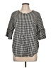 Assorted Brands Houndstooth Black Short Sleeve Blouse Size L (estimated) - photo 1