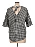 Assorted Brands Houndstooth Black Short Sleeve Blouse Size L (estimated) - photo 2