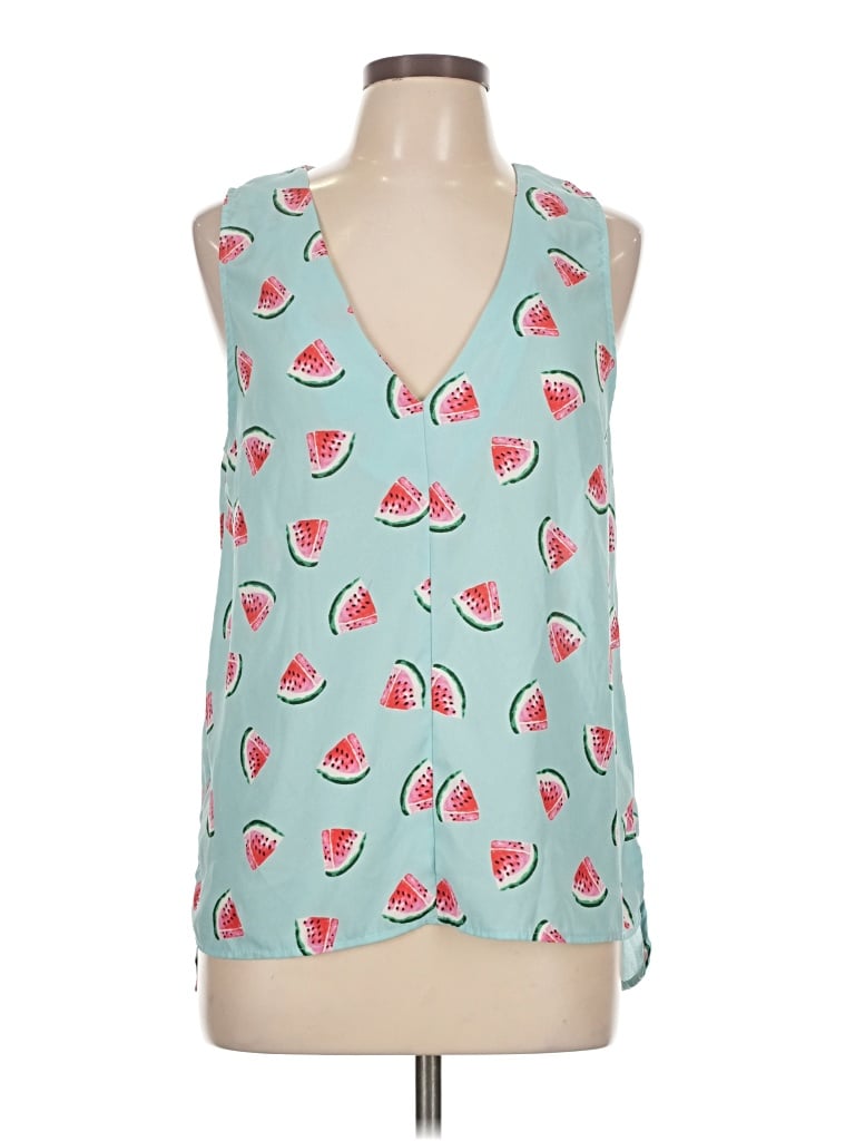 Pre-owned Everly Sleeveless Blouse In Blue