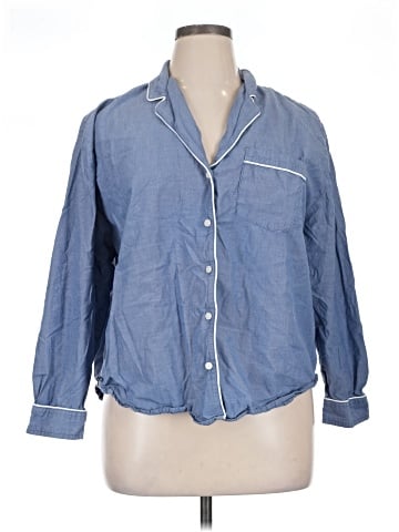 Gap Body 3/4 Sleeve Button-Down Shirt (view 1)