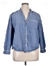 Gap Body Solid Blue 3/4 Sleeve Button-Down Shirt Size XL (estimated) - photo 1