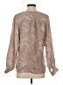 Parker 100% Silk Tan Ivory Long Sleeve Silk Top Size S - photo 2