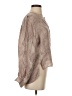 Parker 100% Silk Tan Ivory Long Sleeve Silk Top Size S - photo 4