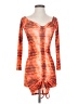 PrettyLittleThing Tie-dye Orange Casual Dress Size 4 - photo 1