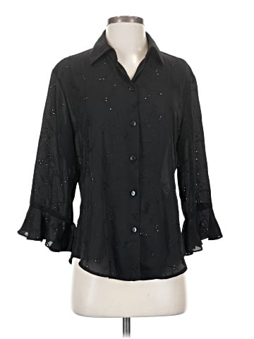 Michele Michelle 3/4 Sleeve Button-Down Shirt (view 1)