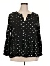 Ann Taylor LOFT 100% Polyester Polka Dots Black Long Sleeve Blouse Size XXL - photo 1