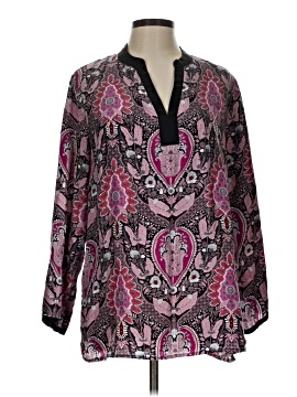 Sigrid Olsen Long Sleeve Silk Top