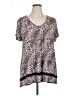 Anne Klein Animal Print Brown Short Sleeve Blouse Size 1X - photo 1