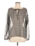 Old Navy 100% Polyester Gray Long Sleeve Blouse Size M - photo 1