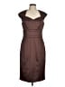 Sangria Solid Brown Cocktail Dress Size 8 - photo 1