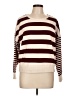 Evereve Stripes Burgundy Pullover Sweater Size L - photo 1