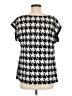AB Studio Houndstooth Silver Short Sleeve Blouse Size M - photo 2