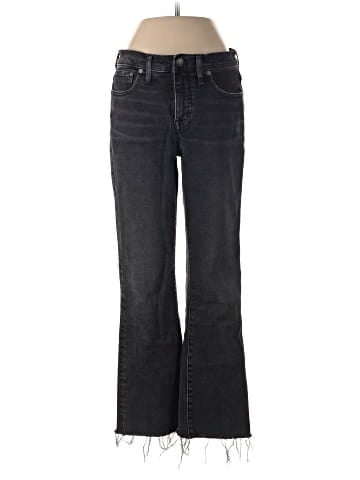 Madewell Kick Out Crop Jeans in Washed Black: Raw Hem Edition (view 1)
