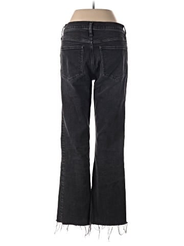 Madewell Kick Out Crop Jeans in Washed Black: Raw Hem Edition (view 2)