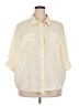 Avenue Solid Ivory 3/4 Sleeve Button-Down Shirt Size 26 - 28 Plus - photo 1