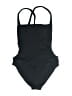 allSisters Solid Black One Piece Swimsuit Size M - photo 2